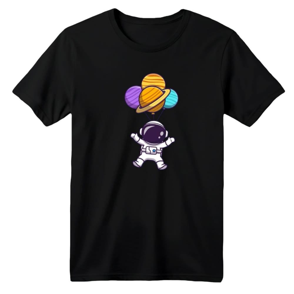 تی شرت آستین کوتاه بچگانه مدل فضانورد کد 13 رنگ مشکی