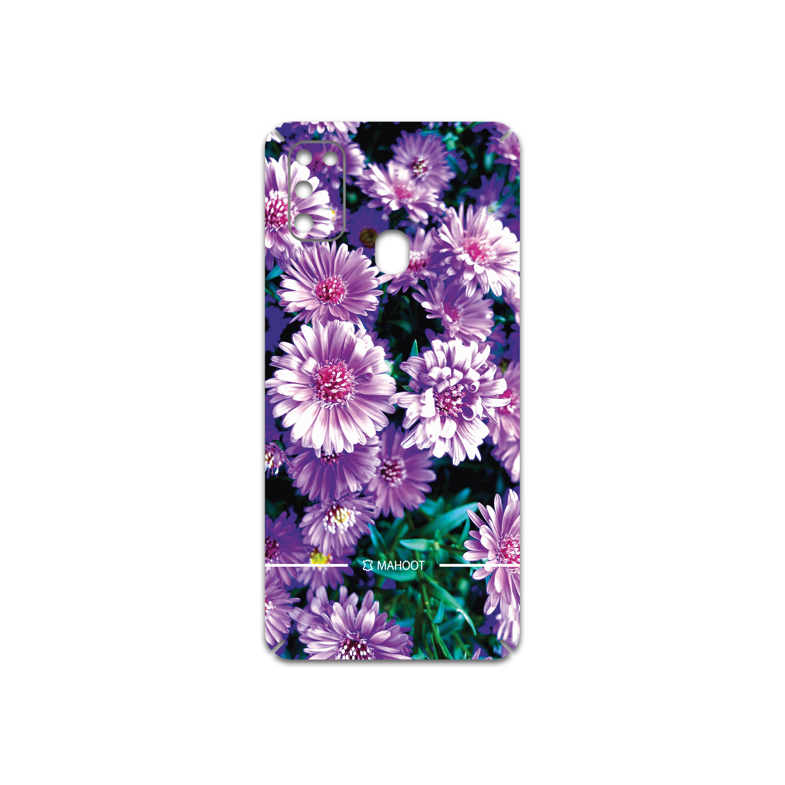 برچسب پوششی ماهوت مدل Purple-Flower مناسب برای گوشی موبایل سامسونگ Galaxy M21
