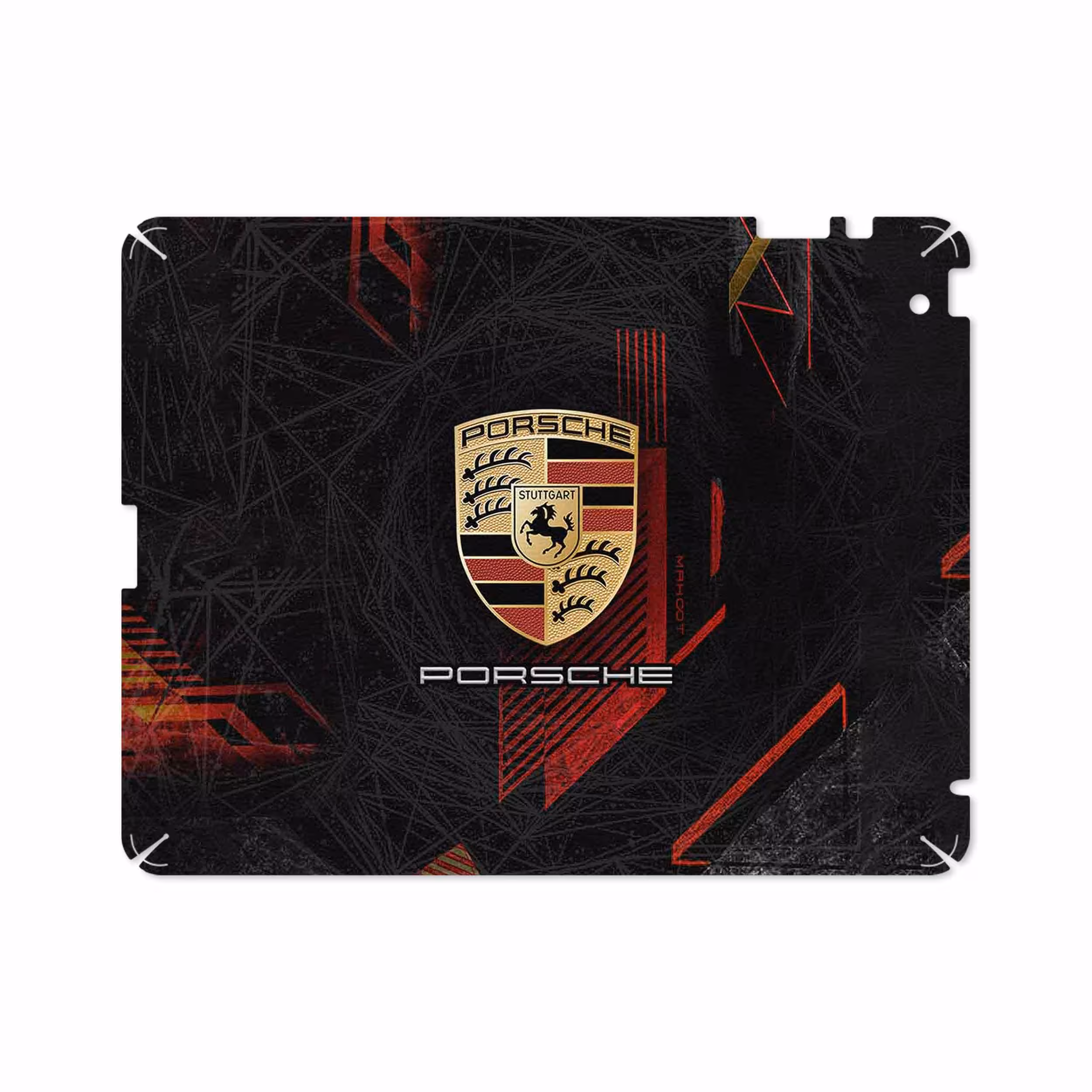 برچسب پوششی ماهوت مدل Porsche-Logo مناسب برای تبلت اپل iPad 2 2011 A1396