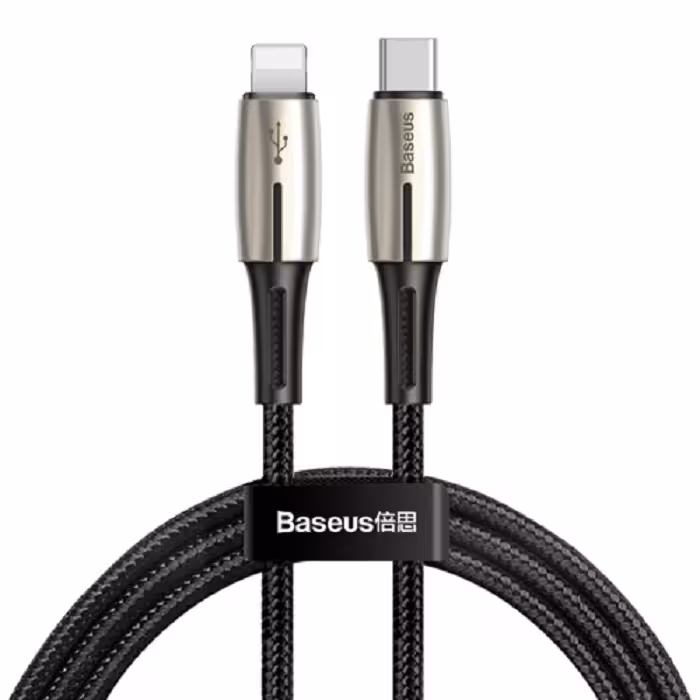 کابل تبدیل USB-C به لایتنینگ باسئوس مدل WATER-DROP طول 1.3 متر