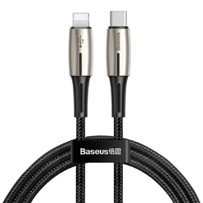 کابل تبدیل USB-C به لایتنینگ باسئوس مدل WATER-DROP طول 13 متر
