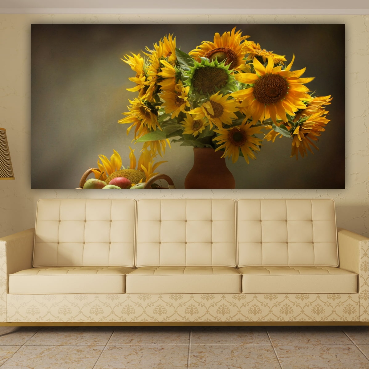 تابلو بوم طرح گل آفتابگردان مدل SDB418