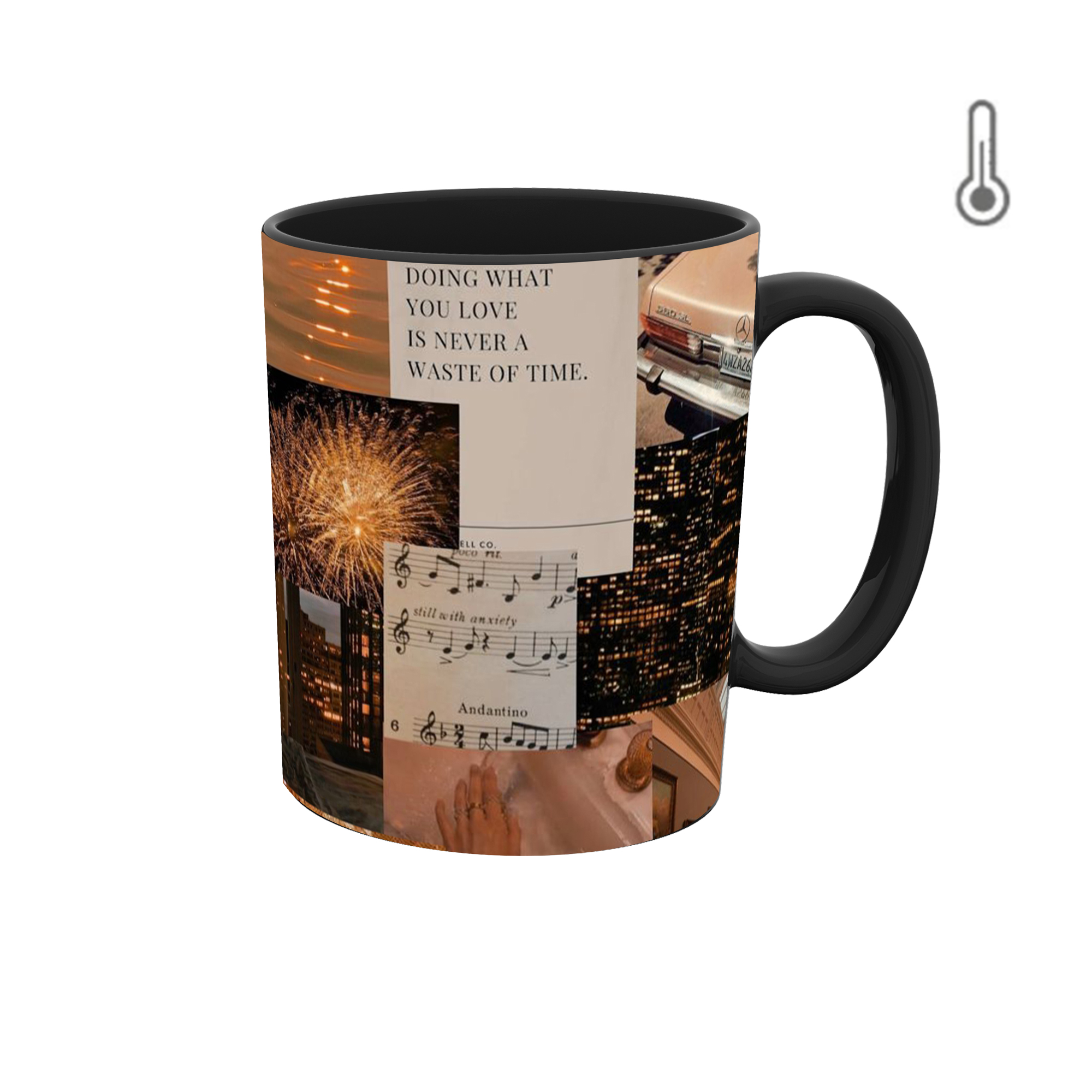 ماگ حرارتی طرح گرافیکی موزیک 