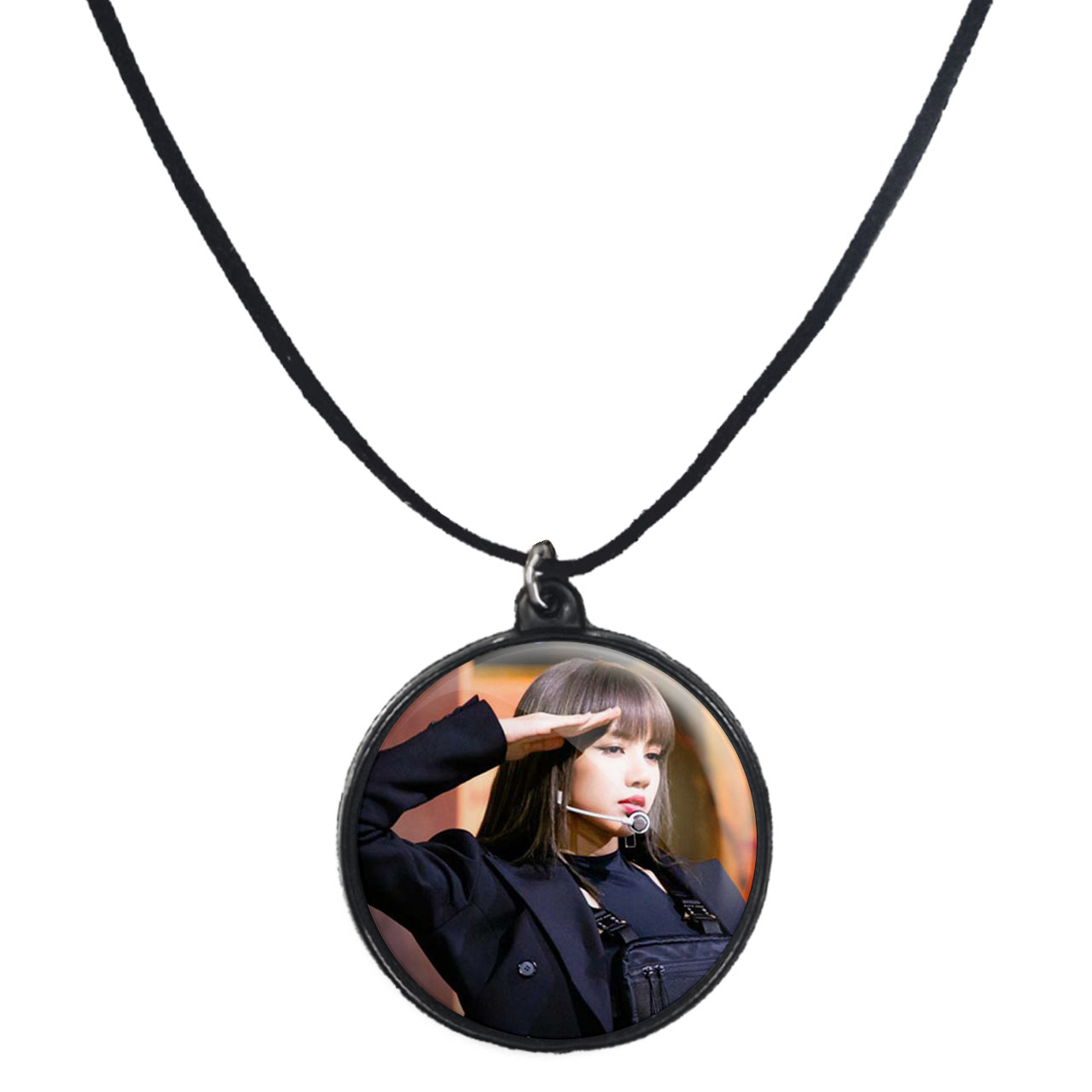 گردنبند پرمانه طرح بلک پینک کد pmb.804 مدل دو طرفه