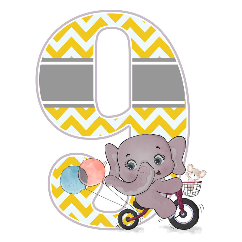 استند رومیزی مدل تولد عدد 9 طرح فیل کد 959