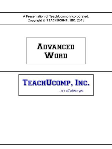 خرید و دانلود نسخه کامل کتاب TeachUcomp. Advanced Word