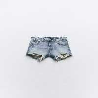 شلوارک جین زنانه زارا HIGH-WAIST RIPPED DENIM SHORTS | تهران زارا TehranZara