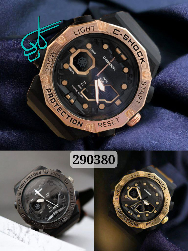 خرید ساعت جی شاک دو زمانه کرنومتر دار ضدآب چراغ دار آلارم دار و دارای تاریخ کد 1919385 - ردگل