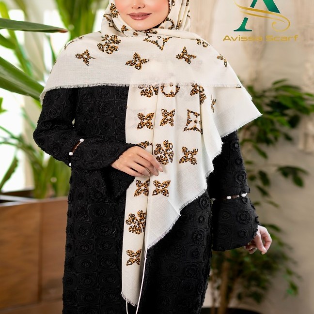 روسری سوپر نخ طرحدار کد 347