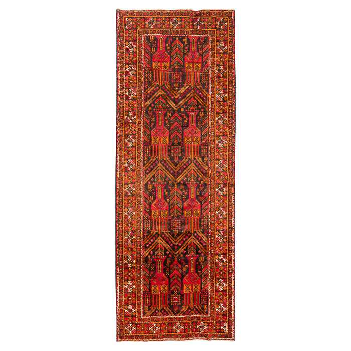 فرش دستبافت طول سه متری مدل  نقشه بلوچ  کد 23.1274