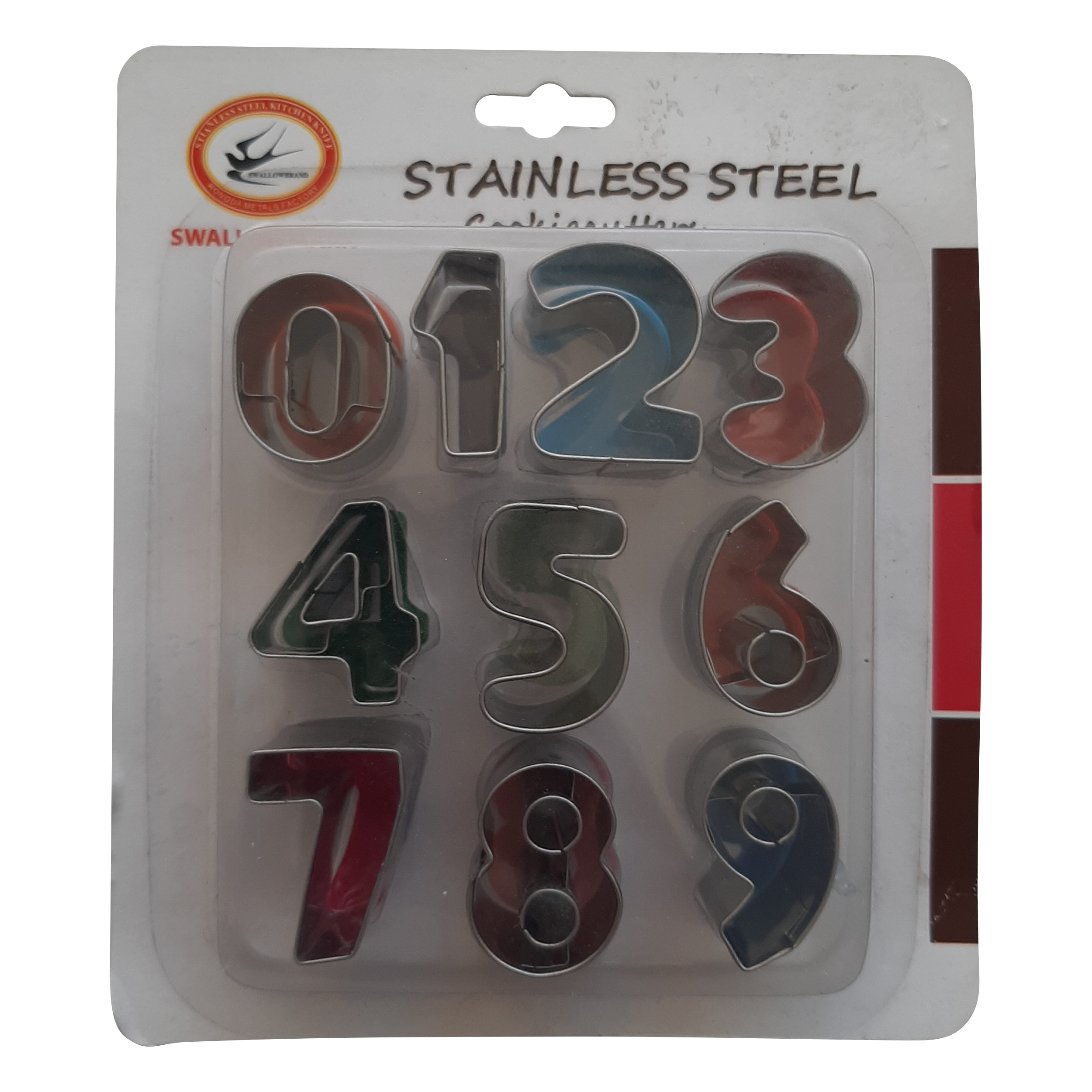 کاتر شیرینی پزی طرح اعداد انگلیسی مدل pe390 مجموعه 10 عددی