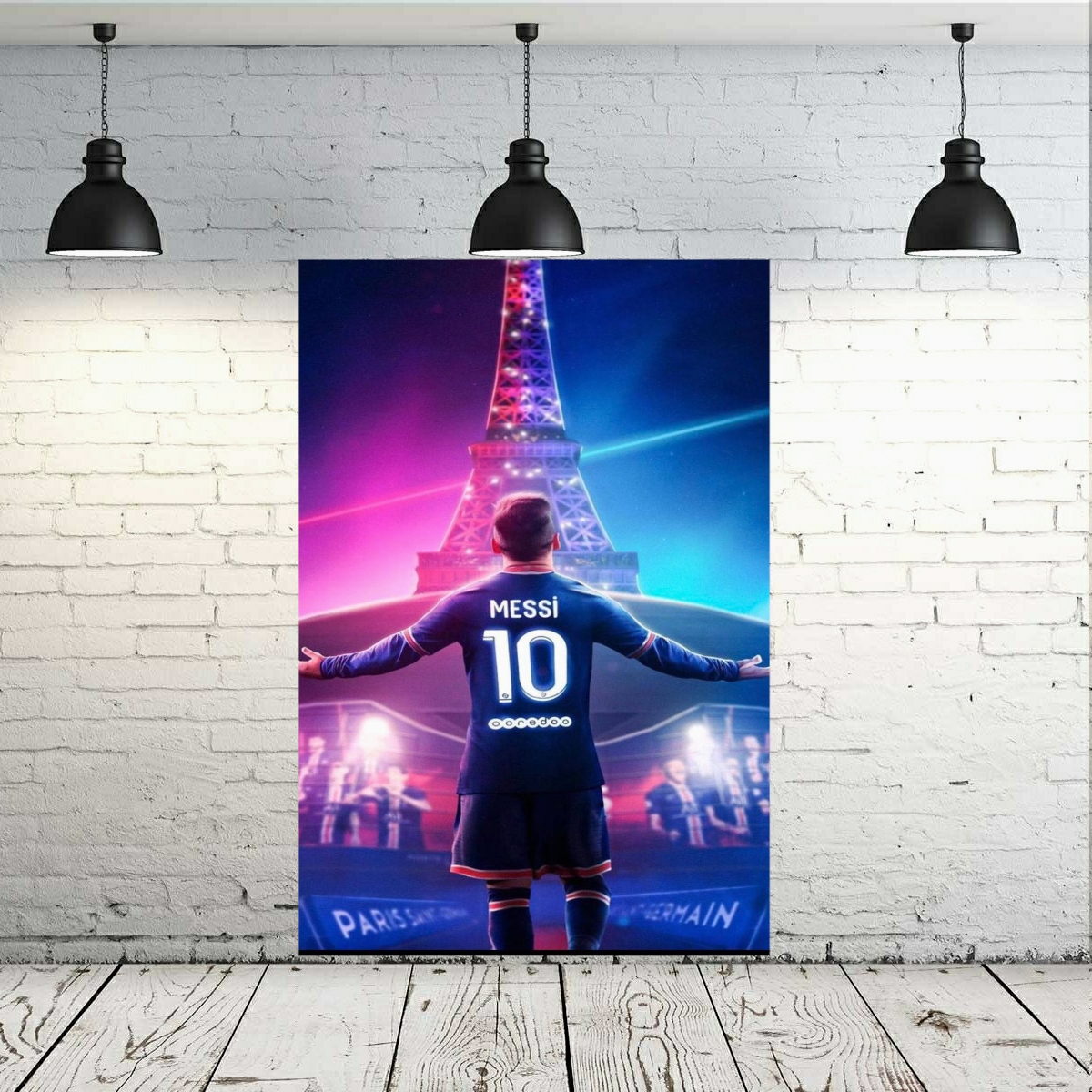 تابلو بوم طرح فوتبال پاری سن ژرمن مدل لیونل مسی کد SDB1912