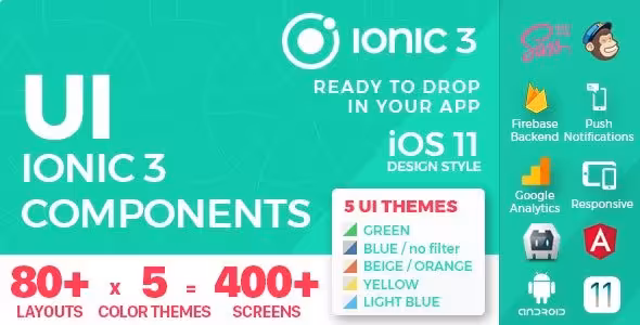 دانلود اپلیکیشن استارتر iOS چندمنظوره Ionic 3 Angular 5 UI Template App
