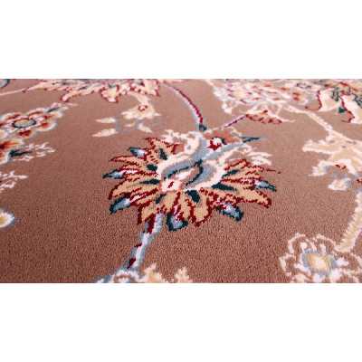 فرش ماشینی زمرد مشهد طرح افشان زمینه گردویی