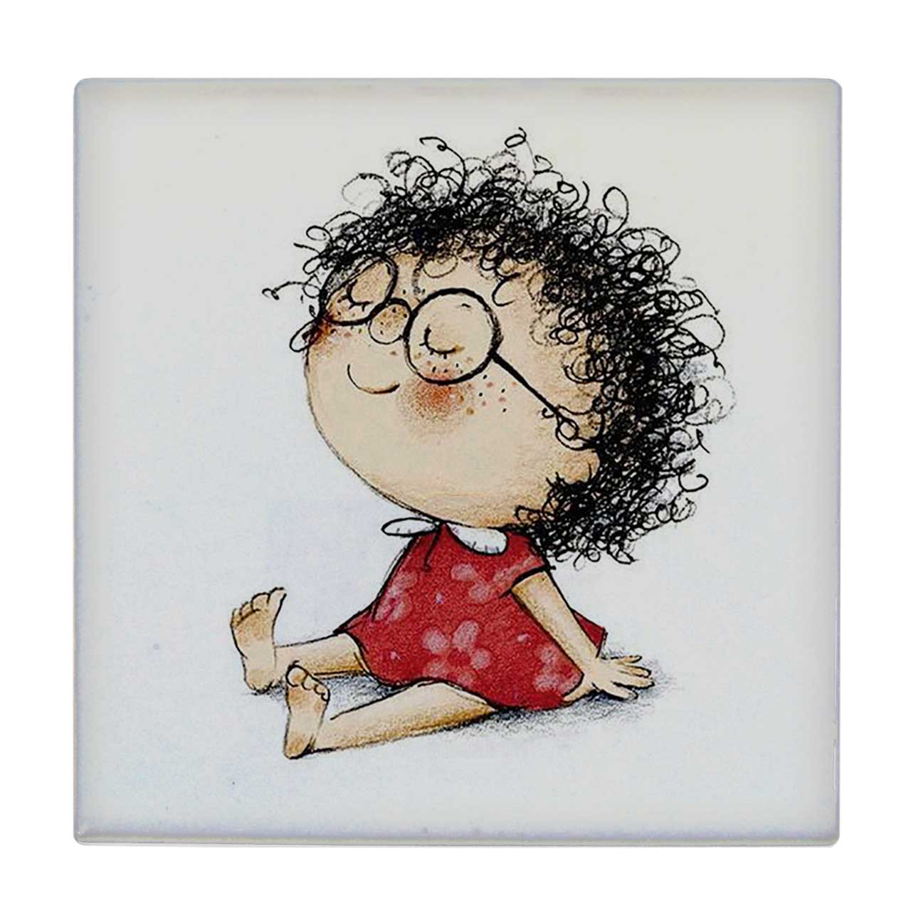  کاشی کارنیلا طرح دختر بچه موفرفری کد wkk3784