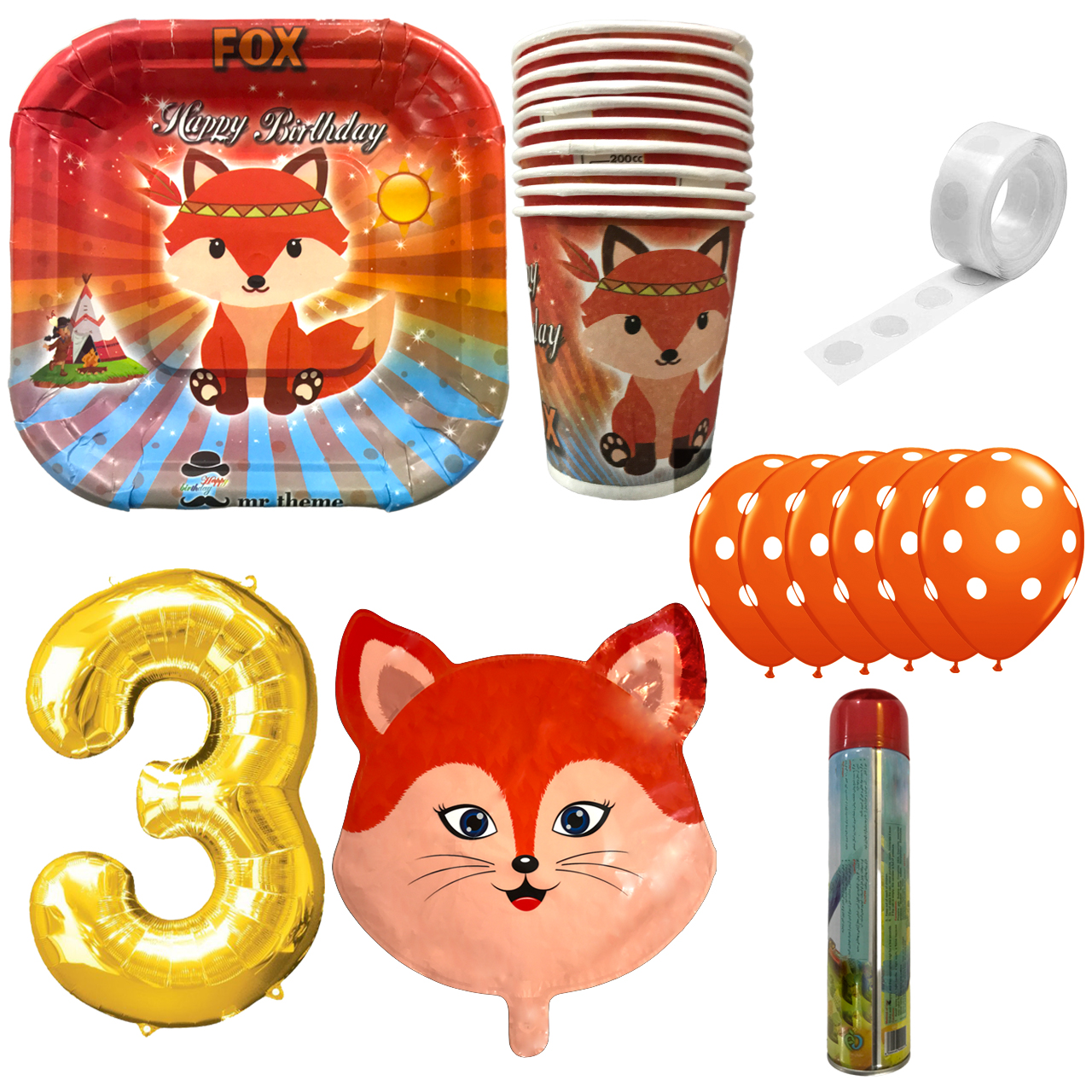 مجموعه 30 عددی تم تولد مسترتم طرح روباه کد 3