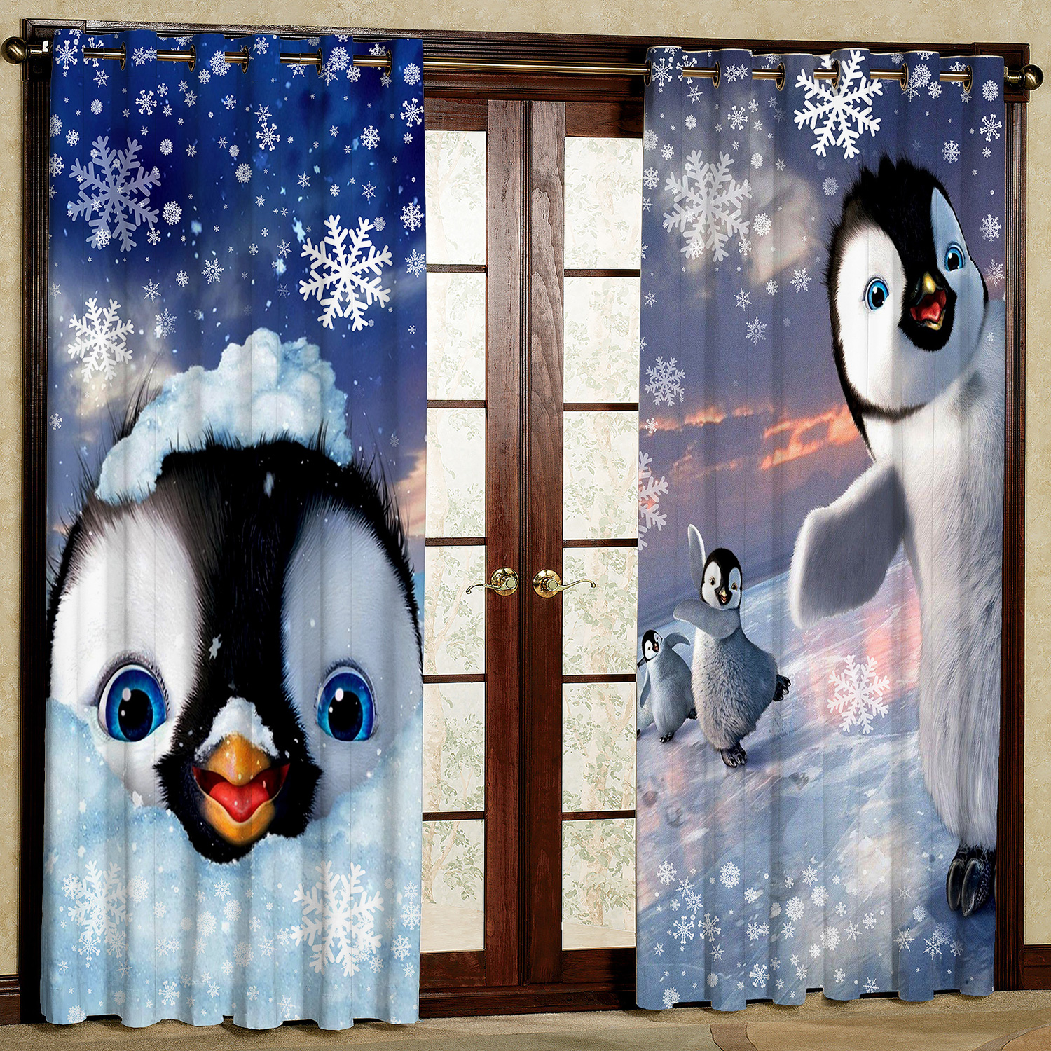 پرده مدل پنگوئن هازان پانچی کد 4774 سایز 140x200 سانتی متر