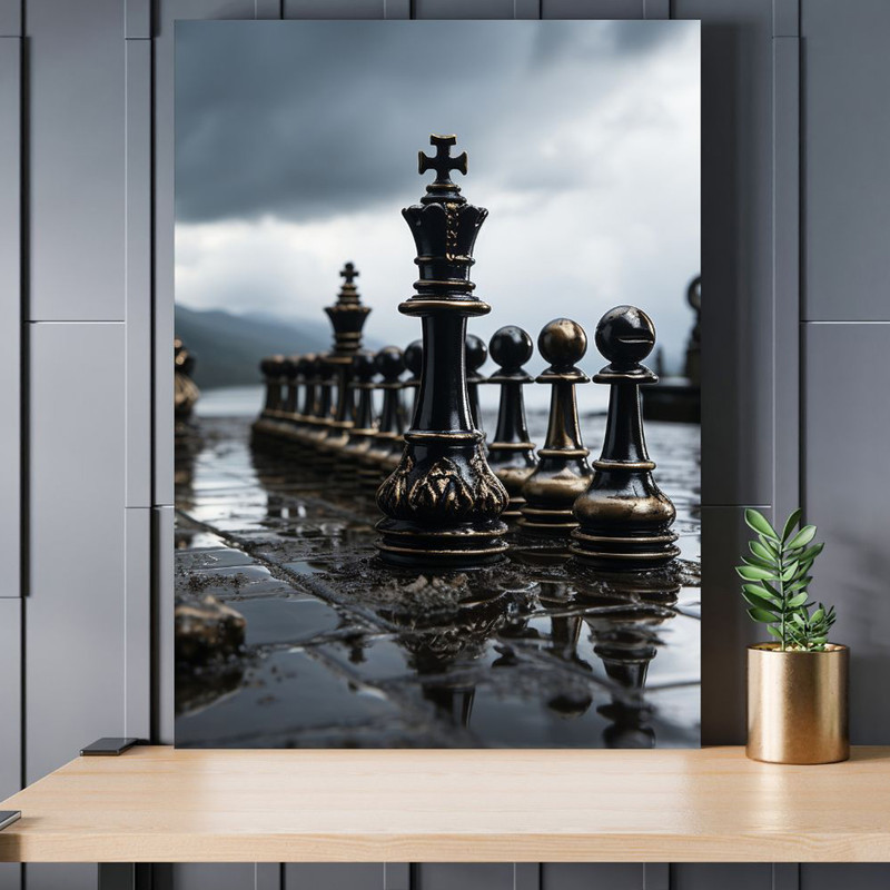 تابلو شاسی مدل شطرنج مدل قدرت کد DF112 | دنیای قاب