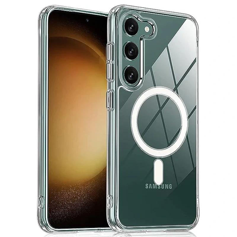 قاب اورجینال مگ سیف برای گوشی Samsung Galaxy S23 Plus تمام شفاف (پک سامسونگ استوری)