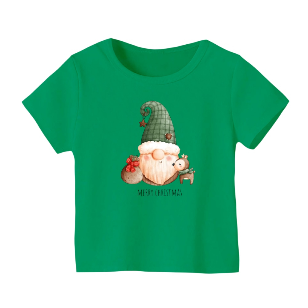 تی شرت آستین کوتاه بچگانه مدل بابانوئل کریسمس کد 48 رنگ سبز