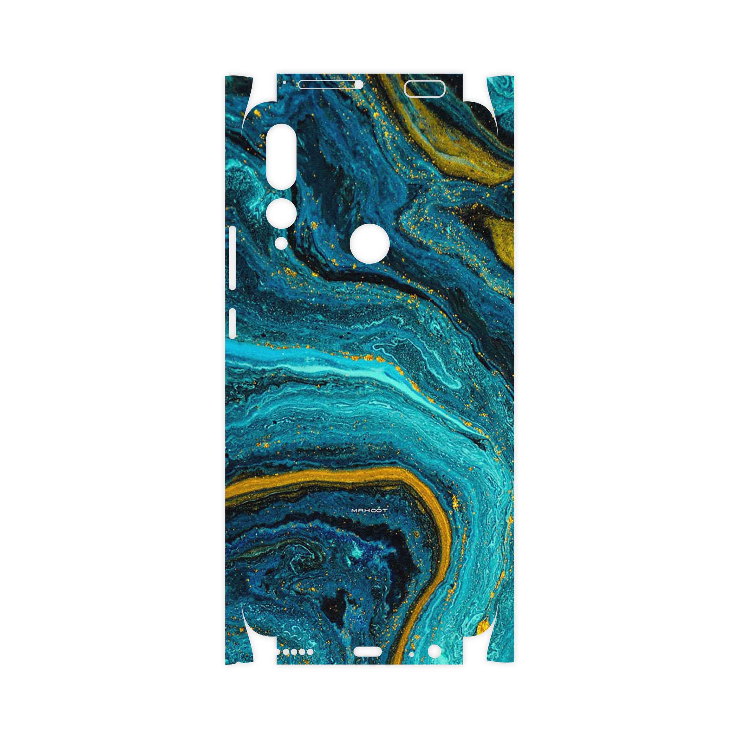 برچسب پوششی ماهوت مدل Turquoise marblewith golden streaks-FullSkin مناسب برای گوشی موبایل هوآوی Y9 Prime 2019