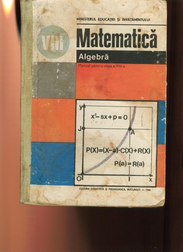 خرید و دانلود نسخه کامل کتاب Matematică. Algebră. Manual pentru clasa a VIII-a
