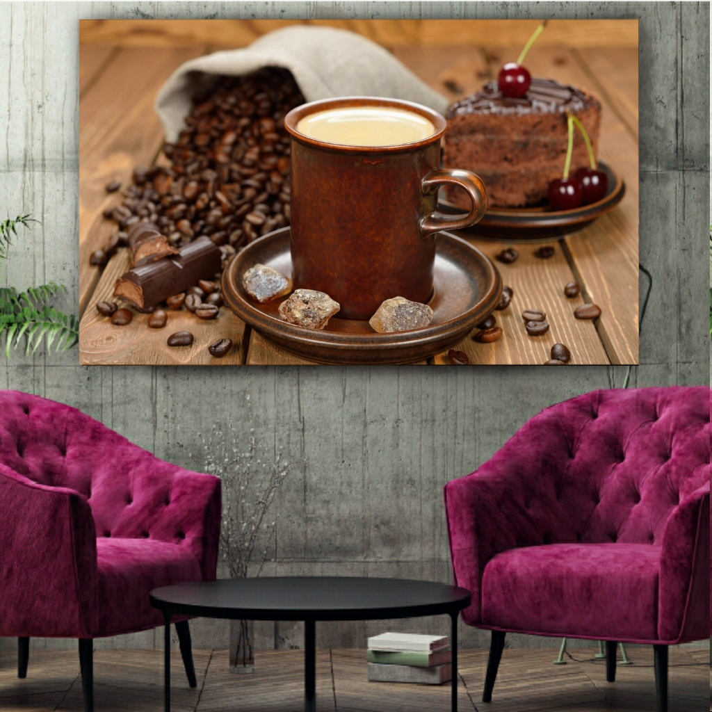 تابلو بوم طرح قهوه مدل فنجان قهوه کد SDB662
