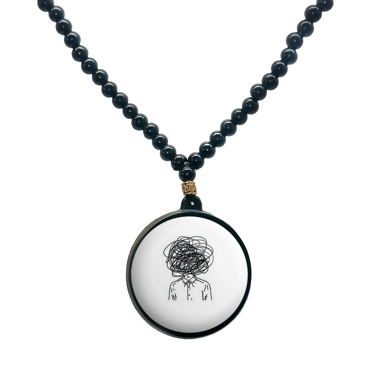 گردنبند پرمانه طرح خفن کد pmd.6058 مدل دو طرفه