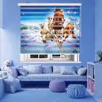 پرده زبرا زیو طرح عصر یخبندان K3128 سایز 200x150 سانتی متر