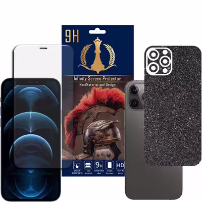 برچسب پوششی اینفینیتی مدل PR MAX مناسب برای گوشی موبایل اپل iPhone 12 PRO MAX به همراه محافظ صفحه نمایش