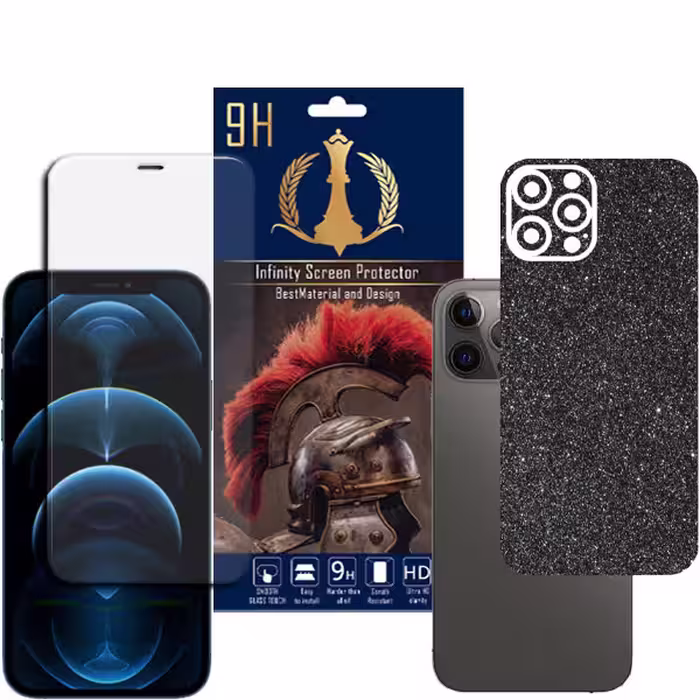 برچسب پوششی اینفینیتی مدل PR MAX مناسب برای گوشی موبایل اپل iPhone 12 PRO MAX به همراه محافظ صفحه نمایش