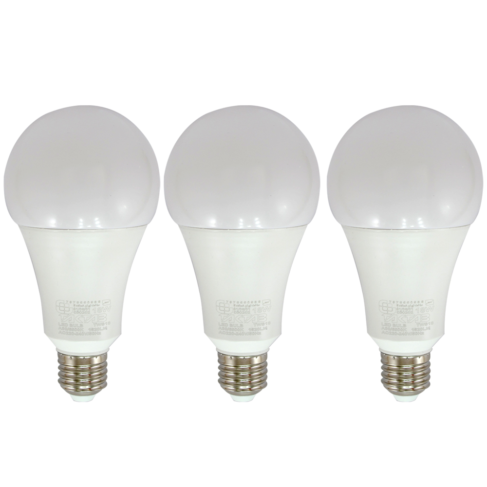 لامپ ال ای دی 18 وات تکتاب مدل SMD پایه E27 بسته 3 عددی