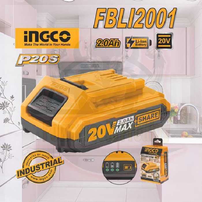 باتری شارژی 20 ولت 2 آمپر اینکو مدل FBLI20011-20v-2.0Ah