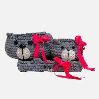 ست سبد وسایل کودک مدل خرسی پاپیونی بسته 3 عددی