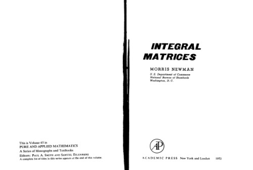 خرید و دانلود نسخه کامل کتاب Integral matrices