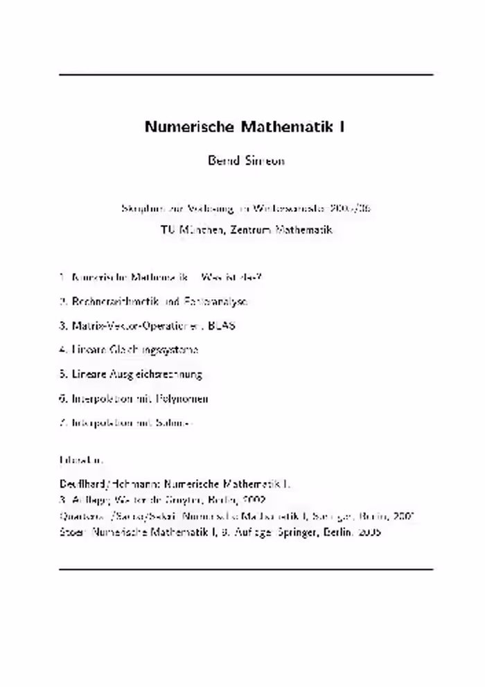 خرید و دانلود نسخه کامل کتاب Numerische Mathematik I 002