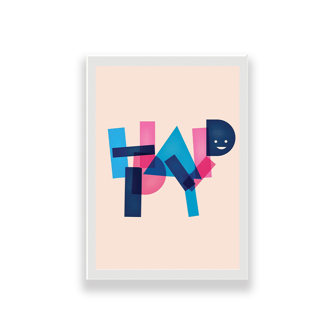 تابلو طرح مینیمال انگیزشی مدل happy