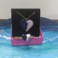 گردنبد و دستبند قلب نقره ایی