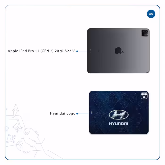 برچسب پوششی ماهوت مدل Hyundai-Logo مناسب برای تبلت اپل iPad Pro 11 (GEN 2) 2020 A2228