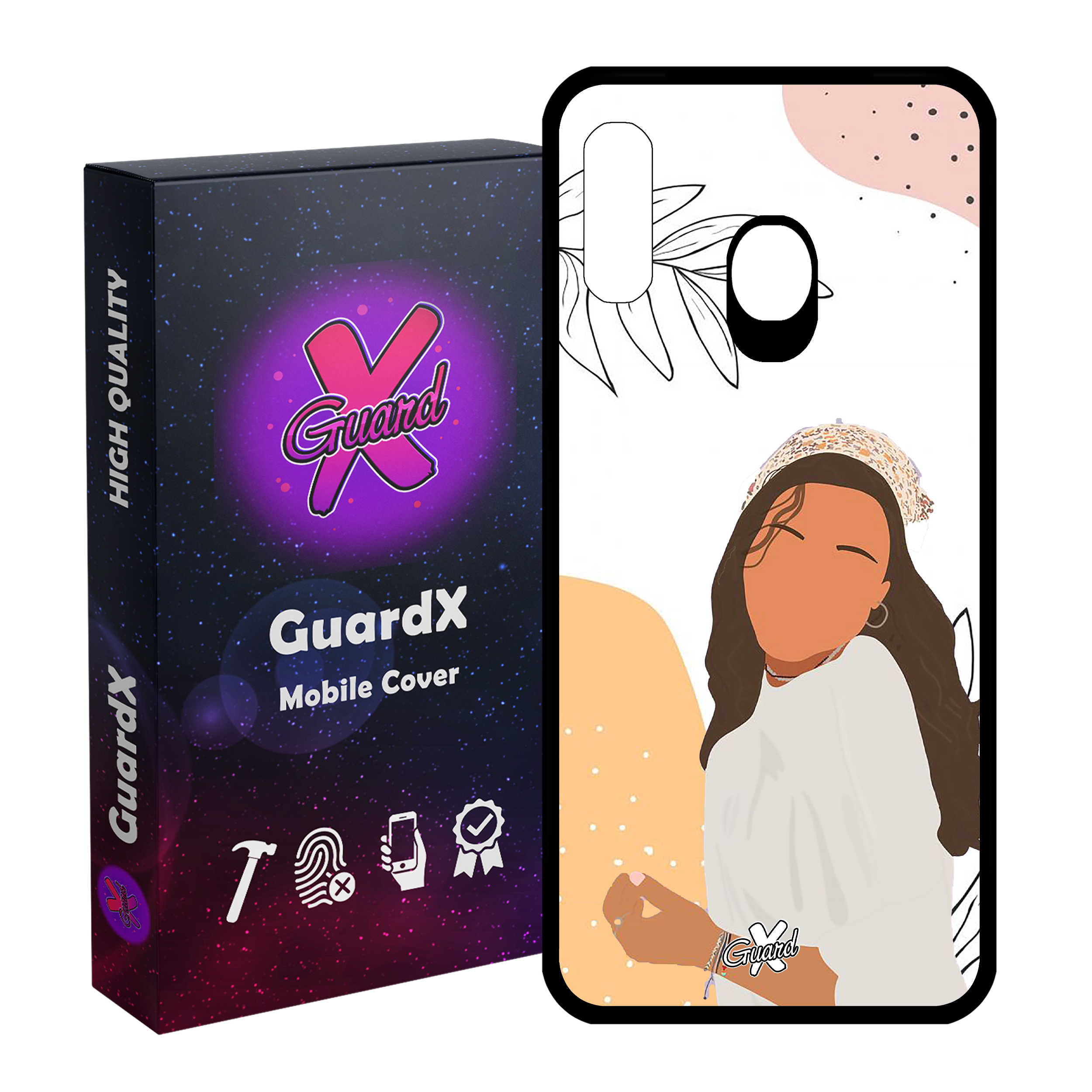 کاور گارد ایکس طرح دختر مدل Glass10367 مناسب برای گوشی موبایل سامسونگ Galaxy A20 / A30 / M10s