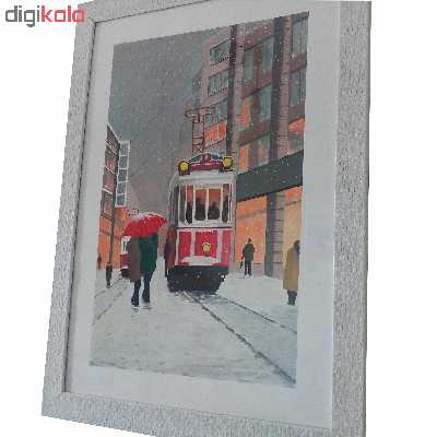 تابلو نقاشی طرح شب برفی