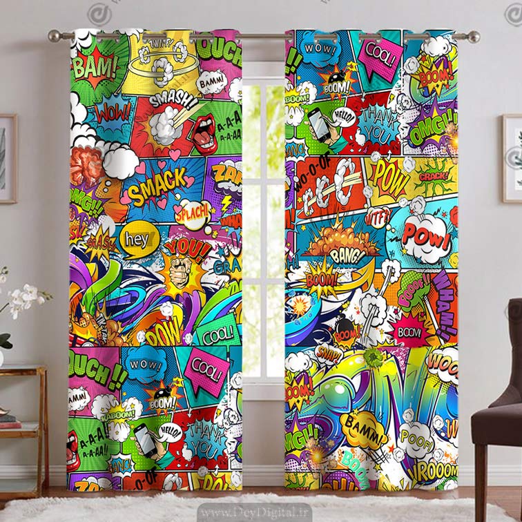 پرده چاپی طرح اسپرت جوان PK-4750