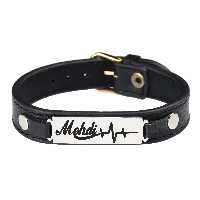 دستبند گيلواره زراوشان مدل چرم طرح اسم مهدی کد CH17