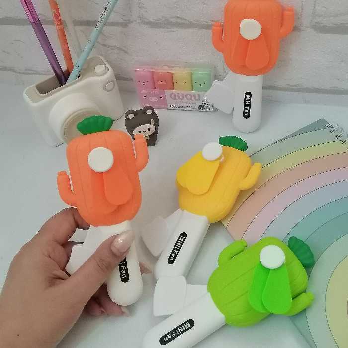 پنکه دستی طرح کاکتوس  در 3 رنگ