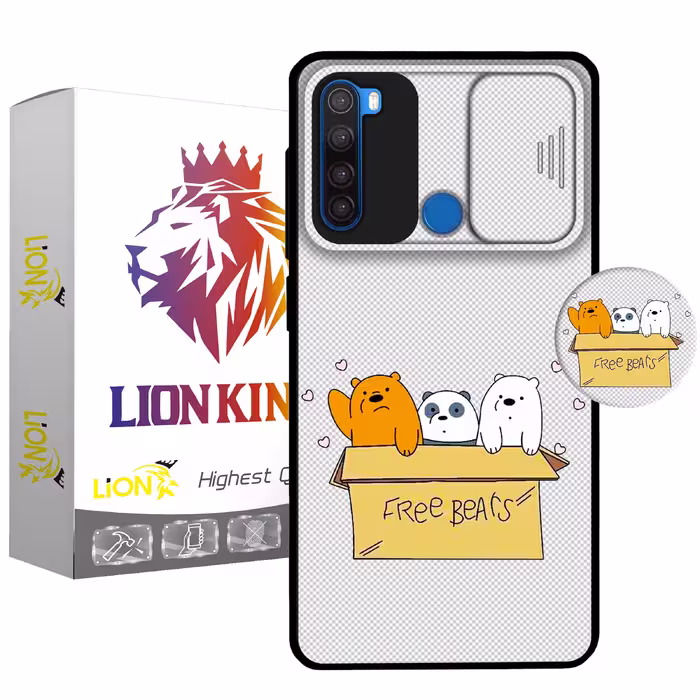 کاور لاین کینگ مدل PandaBax مناسب برای گوشی موبایل شیائومی Redmi Note 8 به همراه پایه نگهدارنده