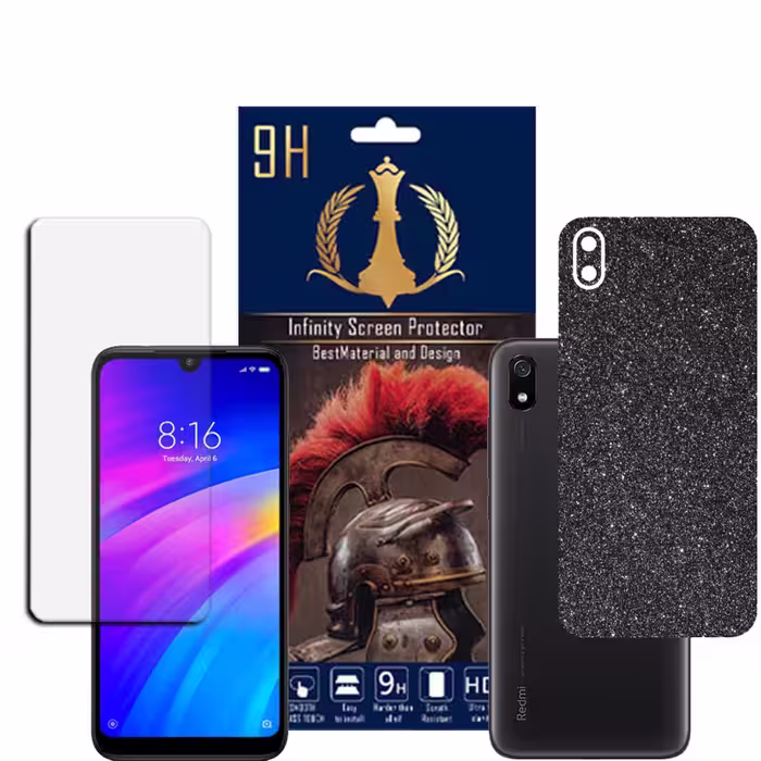 برچسب پوششی اینفینیتی مدل PRO MAX مناسب برای گوشی موبایل شیایومی REDMI 7A به همراه محافظ صفحه نمایش