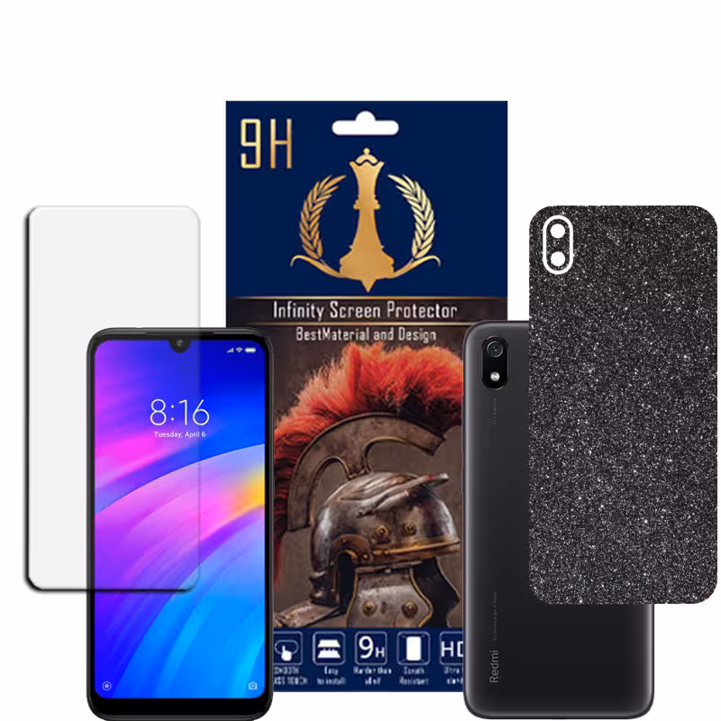 برچسب پوششی اینفینیتی مدل PRO MAX مناسب برای گوشی موبایل شیایومی REDMI 7A به همراه محافظ صفحه نمایش