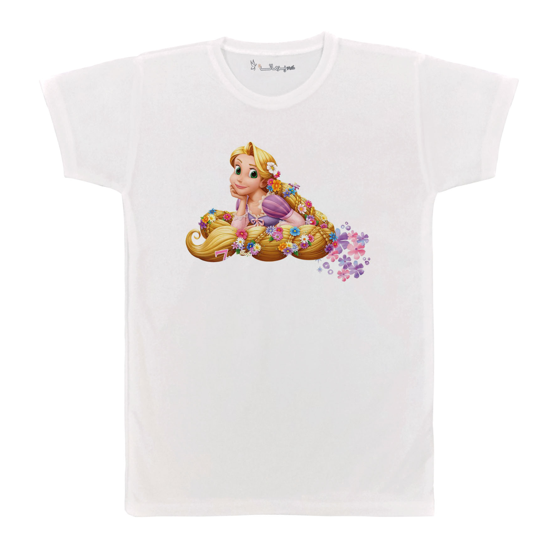 تی شرت بچگانه پرمانه طرح گیسو کمند کد pmt.523