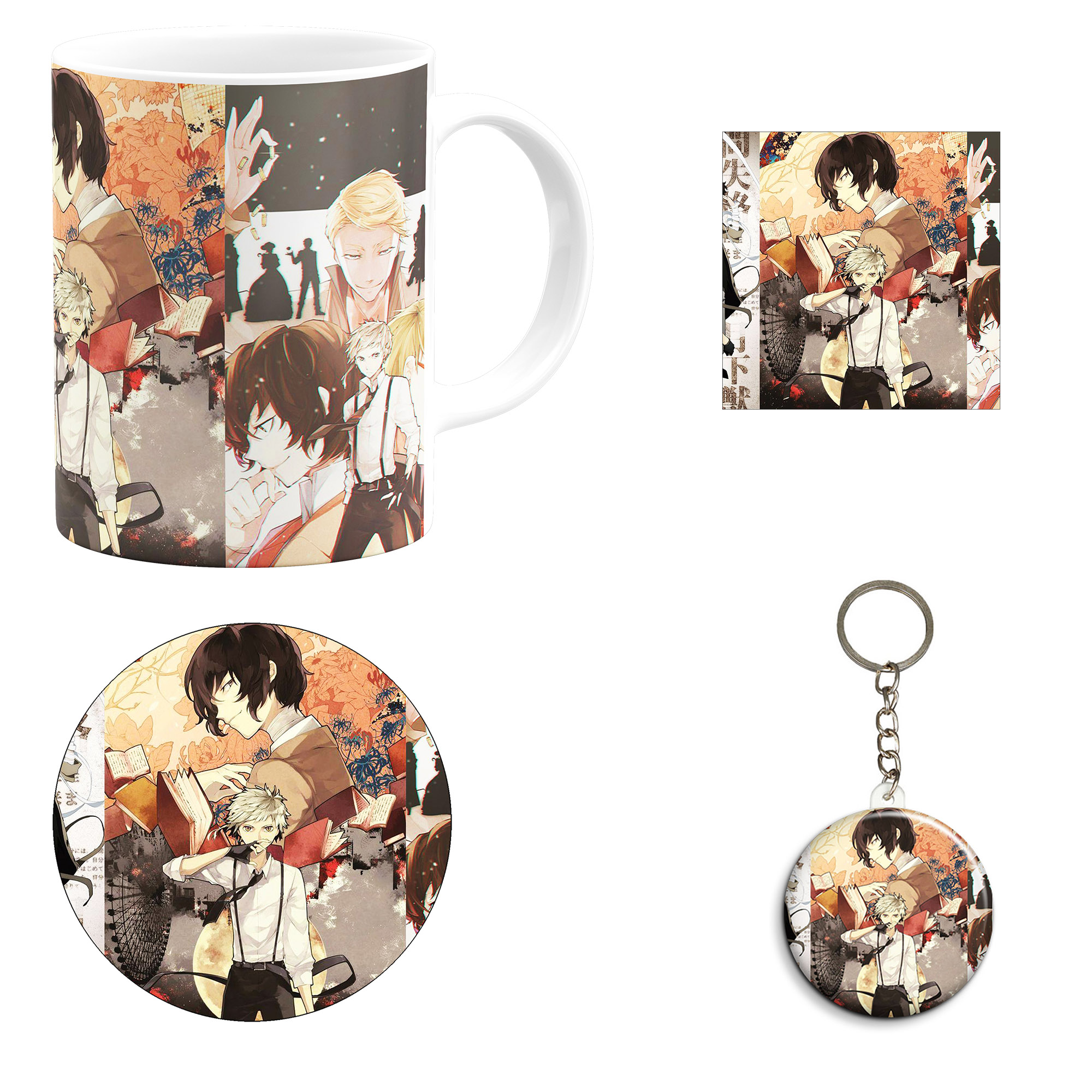 ست هدیه ماگ مدل انیمه سگ‌های ولگرد بونگو طرح bungou stray dogs کد M27