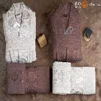 حوله ست دو نفره مودنا رنگ شیری و نسکافه ای